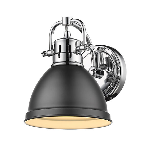 Duncan Chrome and Black Six-Inch One-Light Bath Wall Sconce, image 1